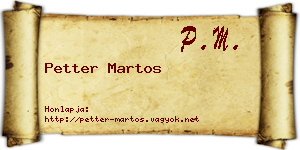 Petter Martos névjegykártya